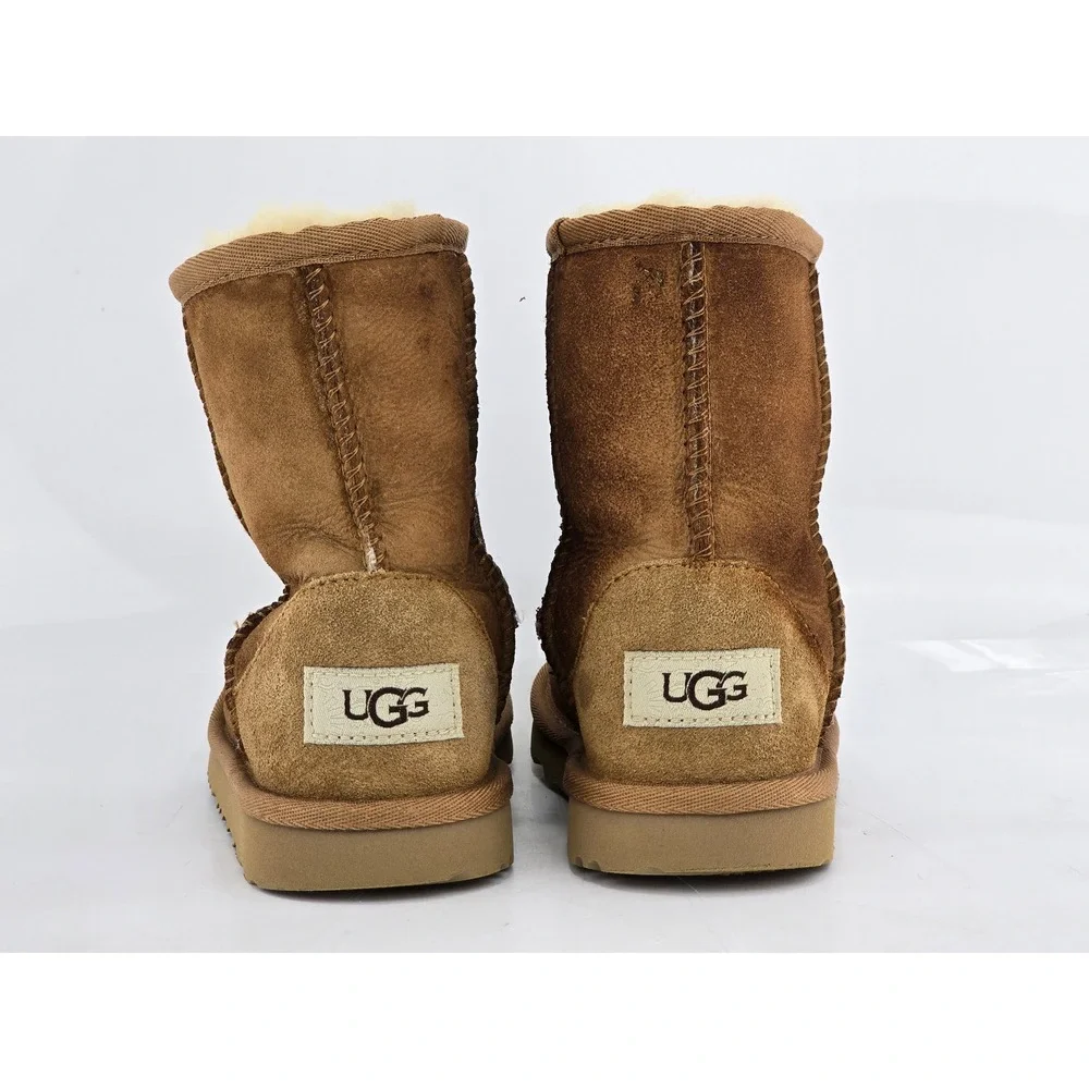 UGG Classic Short Boots Kids Size 12 Chestnut Suede Shearling 1017703K -Good